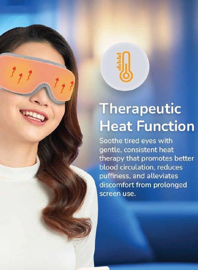 Zero Beyond Wellness Zero Healthcare I-Vizz+ Eye Massager Rechargeable With Heat, Air Pressure And Vibration Massage, 180-degree Foldable, Portable Sleep Mask For Relieving Eye Fatigue- White - Image 4