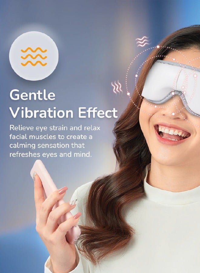 Zero Beyond Wellness Zero Healthcare I-Vizz+ Eye Massager Rechargeable With Heat, Air Pressure And Vibration Massage, 180-degree Foldable, Portable Sleep Mask For Relieving Eye Fatigue- White - Image 5