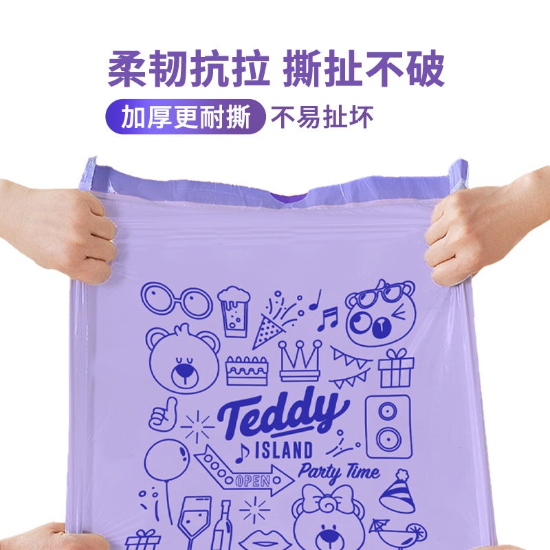 Popular Tear-Free Satchel Household Printed Drawstring Type Thickened Garbage Bag Large Roll Automatic Closing Dormitory Kitchen Deodorization - Image 4