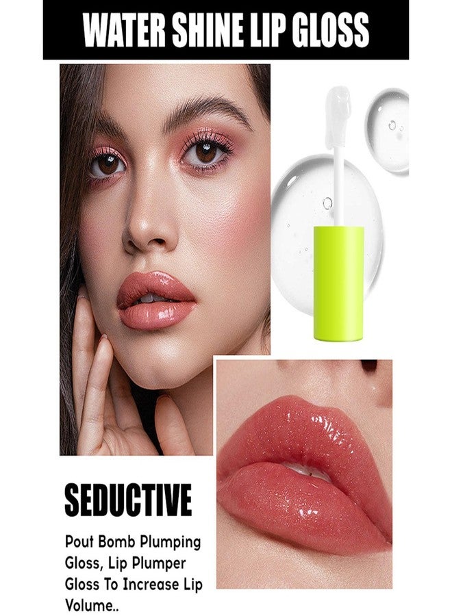 Loobexery 4 Colors Fat Oil Lip Gloss, Lip Oil Lip Glaze Hydrating Lip Glow Oil Big Brush Head Moisturizing Lip Gloss, Shiny Transparent Tinted Plumping Lip Oil Long Lasting Nourishing Non-sticky (A#&B#) - Image 4