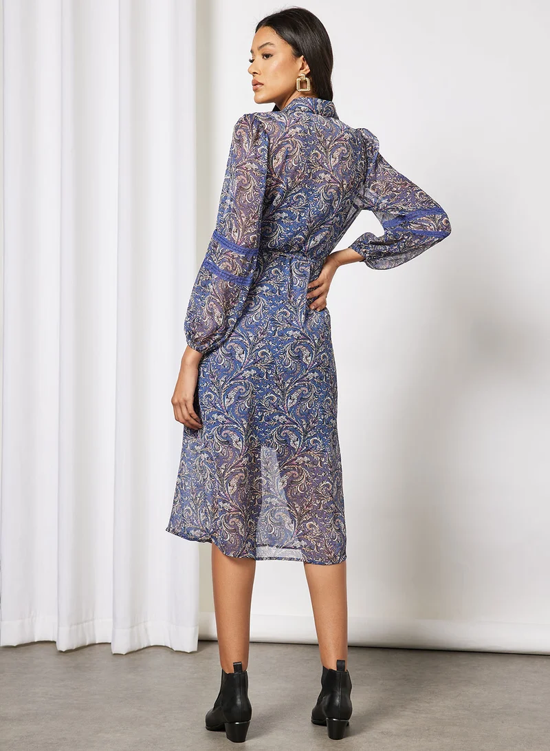 Jacqueline de Yong Paisley Print Shirt Dress