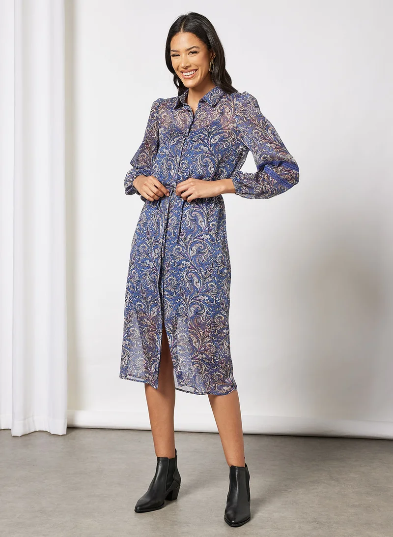 Jacqueline de Yong Paisley Print Shirt Dress