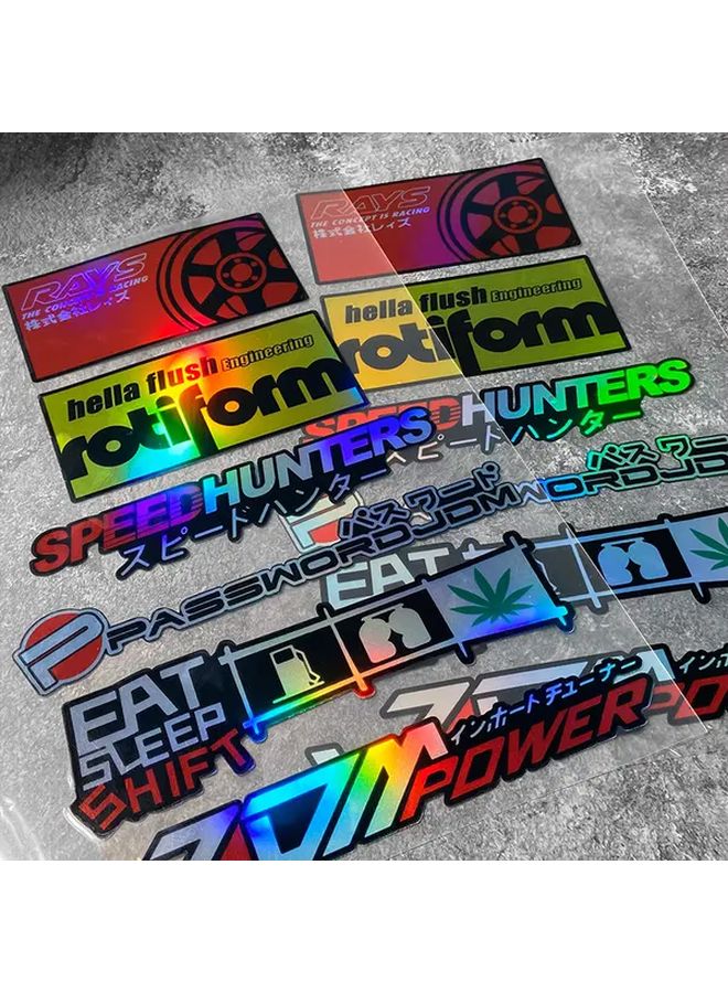 JDM Style Reflective Decals Set Of 6 For Car Bodywork Scratches Cover 11 42x7 6 Inch - Image 3