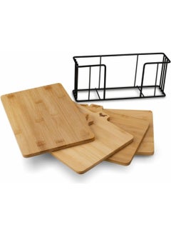 Atbyhome Bamboo Stand Cutting Board Set of 4 - M7B11  - Image 4