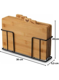 Atbyhome Bamboo Stand Cutting Board Set of 4 - M7B11  - Image 5