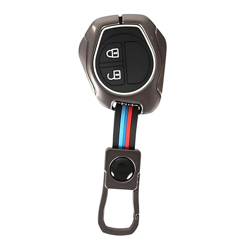 AUTOFRILL Alloy Metal Car Key Cover for Maruti Suzuki Baleno, Grand Vitara, XL6, Swift, Brezza, Ertiga, Dzire, Celerio, Ciaz, SX4, Ignis, S Presso, S Cross, Fronx 2 Button Key Cover Black - Image 3