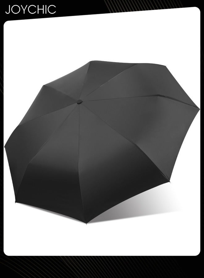 Joychic مظلة 8Ribs مقاومة للرياح والأشعة فوق البنفسجية تفتح وتغلق تلقائيًا، مظلة قوية محمولة قابلة للطي للمطر والشمس، باللونين الأسود/الأزرق - Image 5