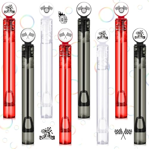 Hollowfly 24 Pcs Race Car Party Favors Race Car Bubble Wands for Kids Racecar Wheels Themed Birthday Party Supplies Classroom Prizes Stuffers Goodie Bag Piata Fillers - Image 1