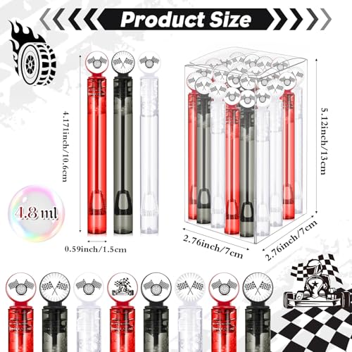 Hollowfly 24 Pcs Race Car Party Favors Race Car Bubble Wands for Kids Racecar Wheels Themed Birthday Party Supplies Classroom Prizes Stuffers Goodie Bag Piata Fillers - Image 5