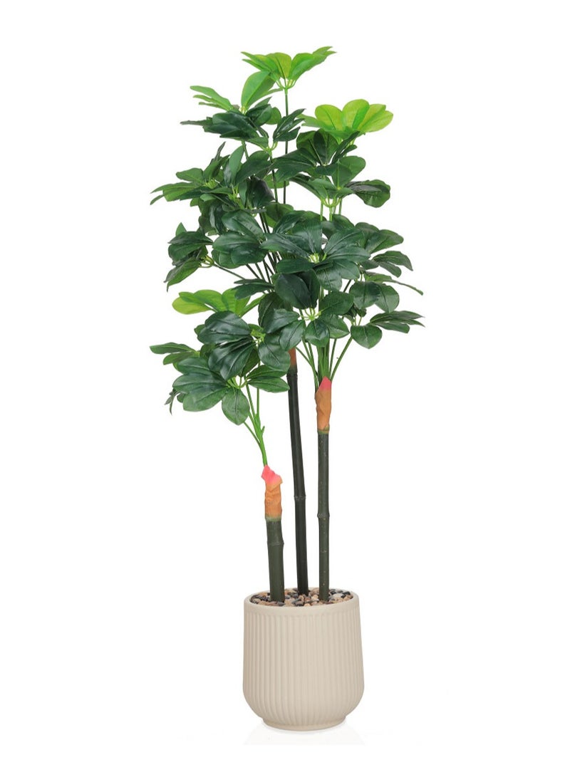 تالا شجرة شفليرا صناعية بثلاثة فروع بارتفاع 155 سم – ديكور داخلي أنيق يضفي لمسة طبيعية على المنزل والمكتب - Image 1