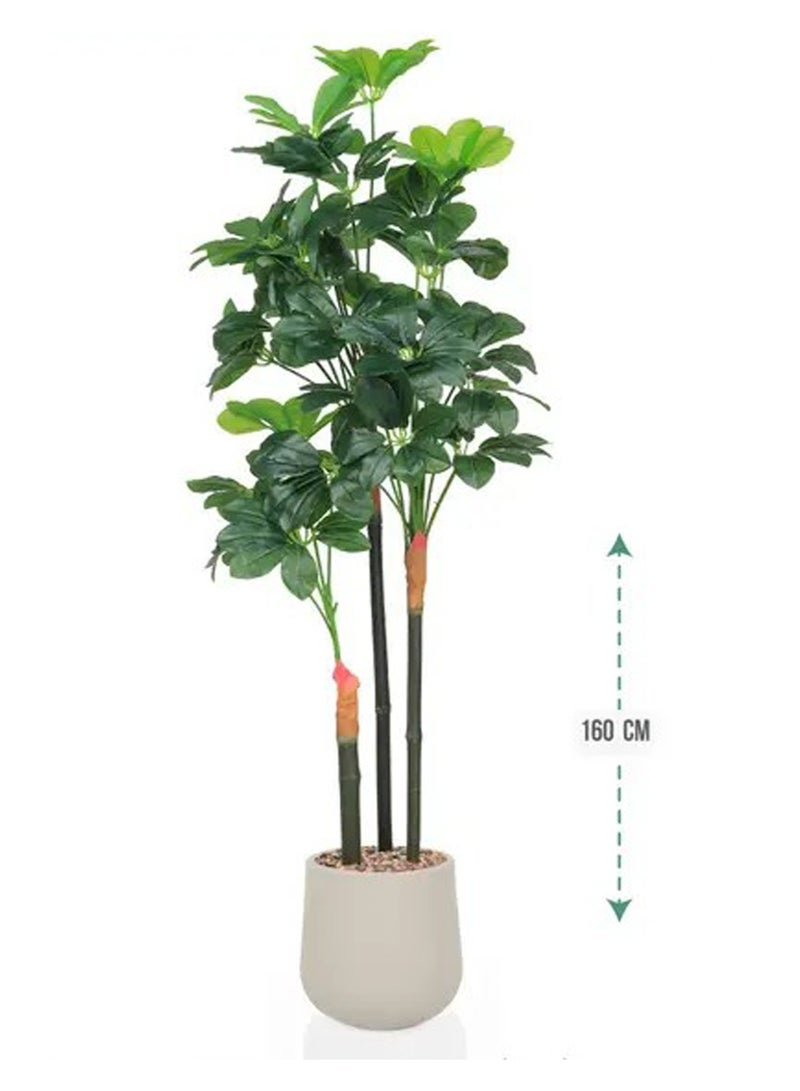 Tala Artificial Schefflera Tree with 3 Branches, 155 cm Height – Elegant Indoor Décor to Add a Natural Touch to Home and Office - Image 1