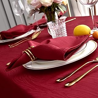 maxmill Maxmill Jacquard Cloth Napkin 20 x 20 Inch Swirl Pattern Solid Washable Polyester Dinner Napkins Set of 4 with - Image 1