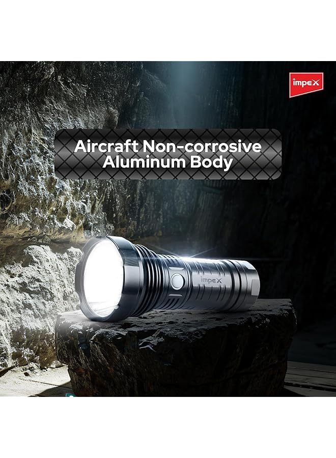 Impex Rechargeable LED Flashlight High Bright LED Torch 20W 6600mAh Battery 1500 Lumens Portable Design 2 Year Warranty(Ultra X20)  - Image 5