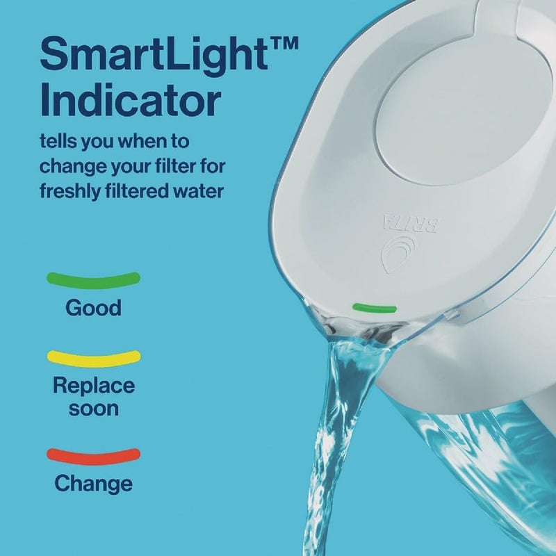 Brita Tahoe Large 10 Cup Water Filter Pitcher with Smart Light Filter Reminder and 1 Standard Filter- Transparent Teal - Image 4