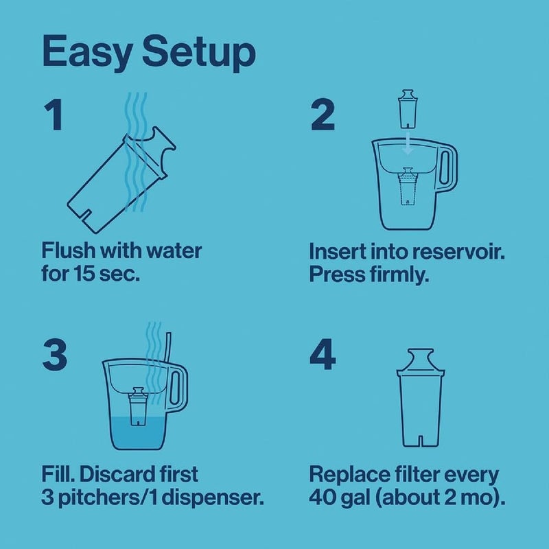 Brita Tahoe Large 10 Cup Water Filter Pitcher with Smart Light Filter Reminder and 1 Standard Filter- Transparent Teal - Image 3