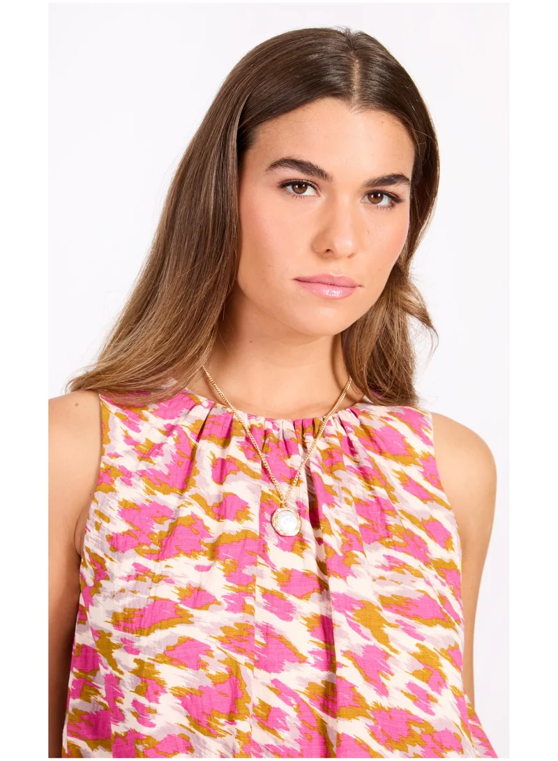Little Mistress Printed Crew Neck Top