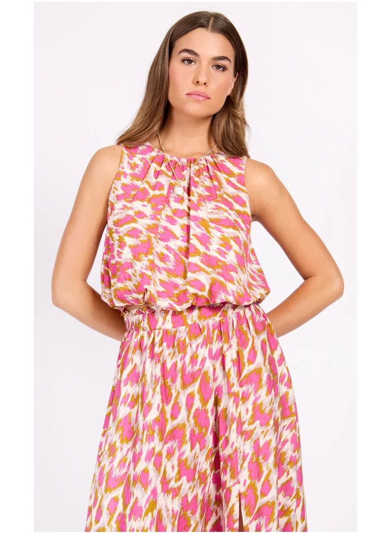 Little Mistress  Printed Crew Neck Top for Women | Best Price UAE