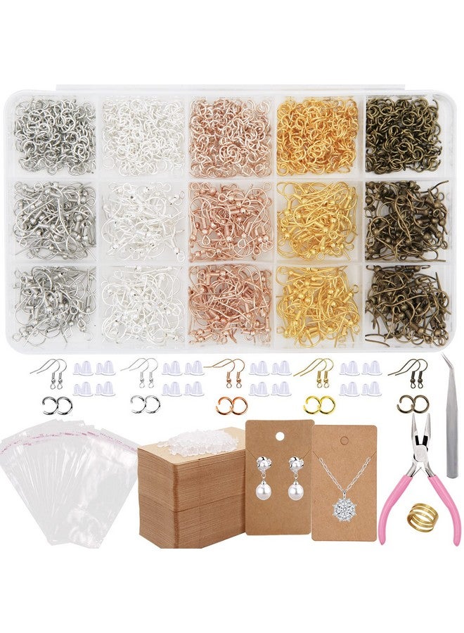 EuTengHao EuTengHao Earring Hooks for Jewelry Making, 2003Pcs Earring Making Supplies Kit with Fish Earring Hooks Earring Holder Cards Earring Backs Open Jump Rings Earring Findings for Earring Repair Making  - Image 1