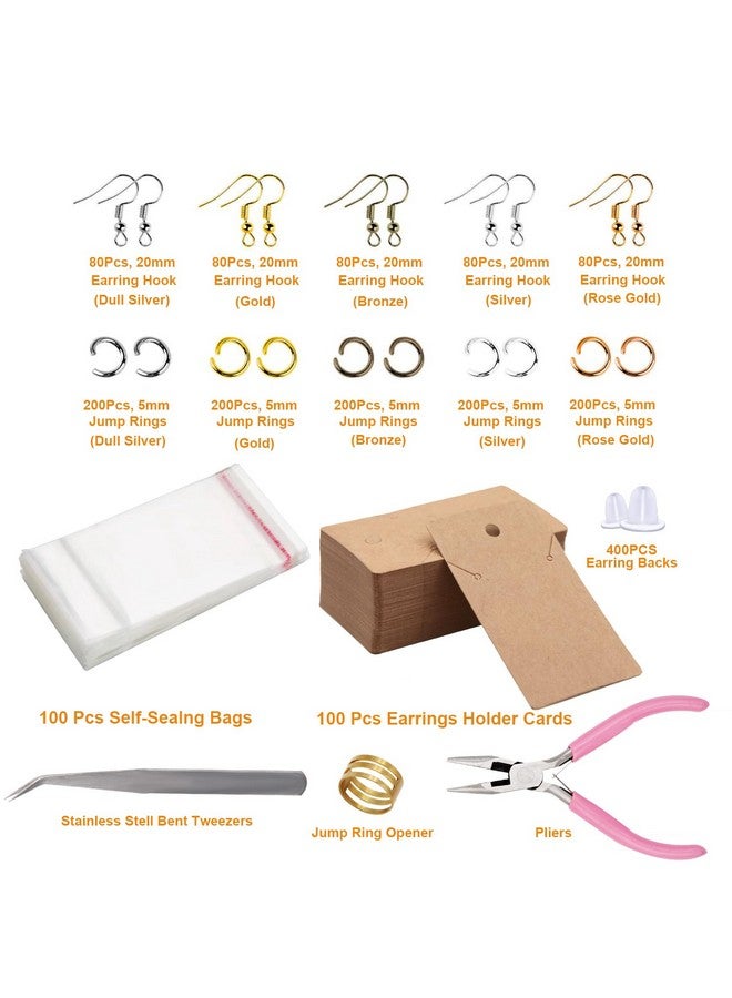 EuTengHao EuTengHao Earring Hooks for Jewelry Making, 2003Pcs Earring Making Supplies Kit with Fish Earring Hooks Earring Holder Cards Earring Backs Open Jump Rings Earring Findings for Earring Repair Making  - Image 2