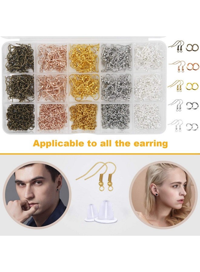 EuTengHao EuTengHao Earring Hooks for Jewelry Making, 2003Pcs Earring Making Supplies Kit with Fish Earring Hooks Earring Holder Cards Earring Backs Open Jump Rings Earring Findings for Earring Repair Making  - Image 5