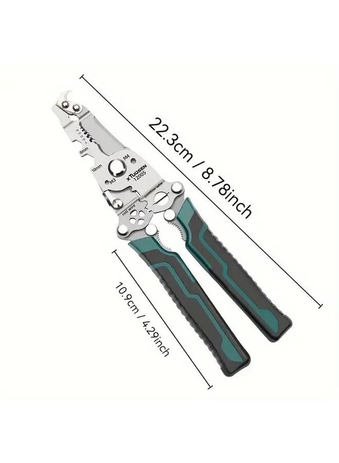 Folding Wire Stripper Crimper Cutter Wrench Chrome Vanadium Steel Compact For Home Outdoor - Image 1