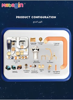 MEBEGIN Space-themed Race Track Kit with 3 Mini Cars, Car Adventure Toys Set, Preschool Educational Toy, Interactive Classic Vehicles Toys with Rounded Edges and Seamless Surface, Ideal Gift for Kids Aged 3+  - Image 4