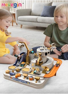 MEBEGIN Space-themed Race Track Kit with 3 Mini Cars, Car Adventure Toys Set, Preschool Educational Toy, Interactive Classic Vehicles Toys with Rounded Edges and Seamless Surface, Ideal Gift for Kids Aged 3+  - Image 2