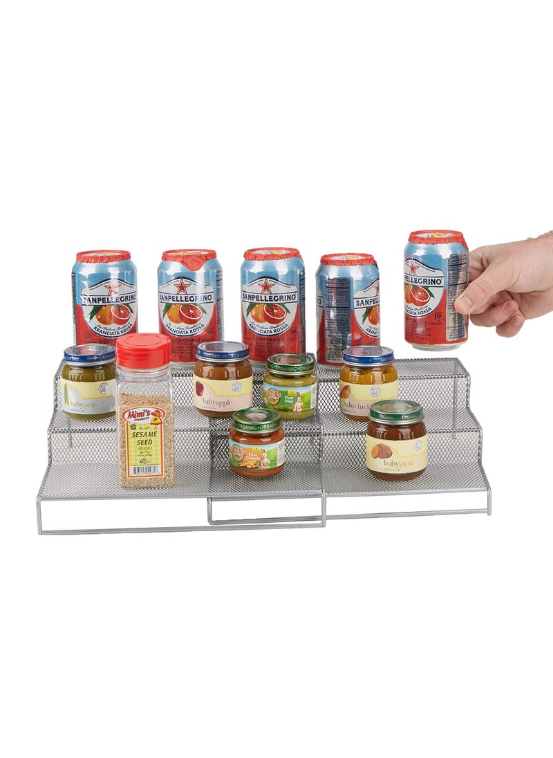 Mind Reader Mind Reader 3 Tier Metal Mesh Kitchen Storage Organizer 2 Pcs Silver 
