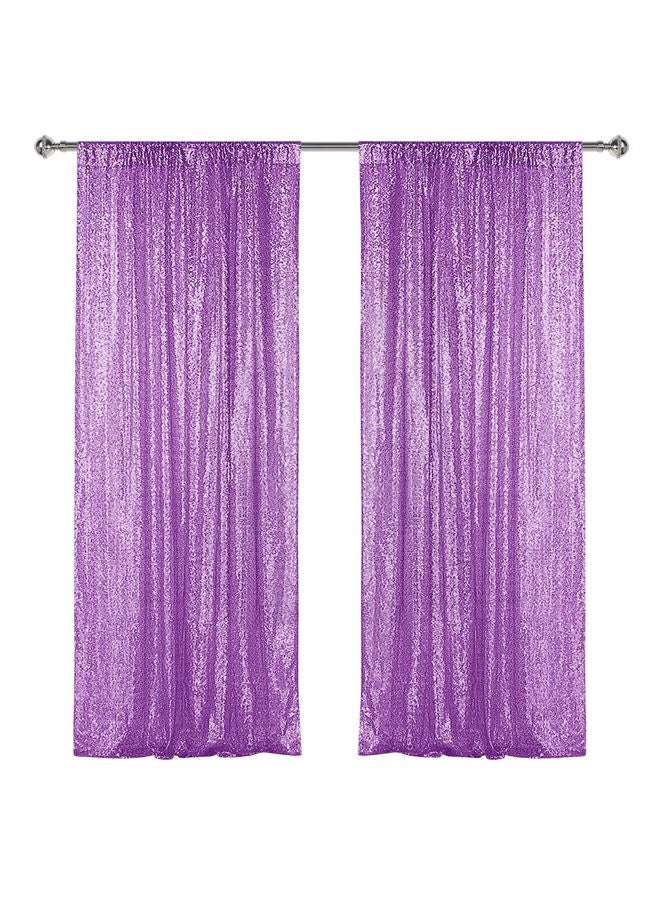 Sugargirl Lavender Purple Sequin Backdrop Curtain 2 Panels 2FTx8FT Glitter Lavender Background Drapes Sparkle Photography Backdrop for Party Wedding Birthday Wall Decoration - Image 1