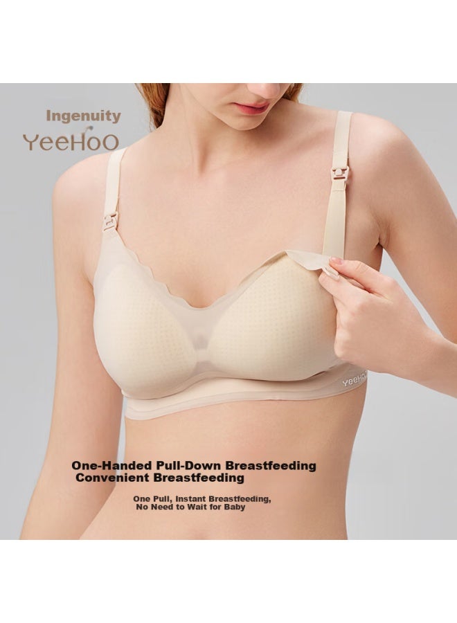 Enoulite Ying A-class Maternity Nursing Bra Special Comfortable Seamless Anti-sagging Bra For Postpartum Breastfeeding Underwear Skin L - Image 2