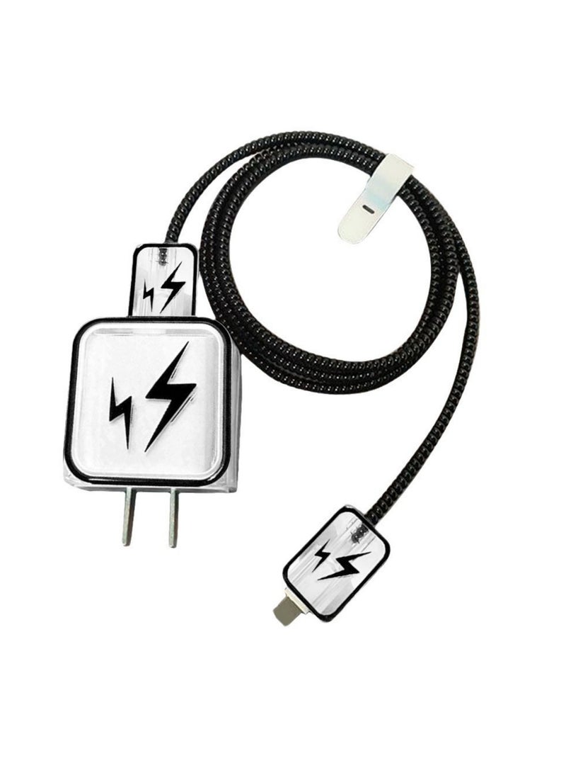 Suitable For Apple's Original 18W/20W Cartoon Four Piece Phone Charger Protective Cover And Winding Device  - Image 1