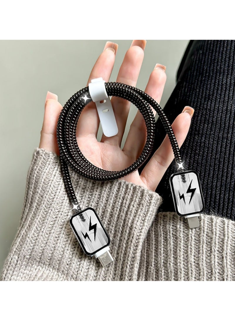 Suitable For Apple's Original 18W/20W Cartoon Four Piece Phone Charger Protective Cover And Winding Device  - Image 3