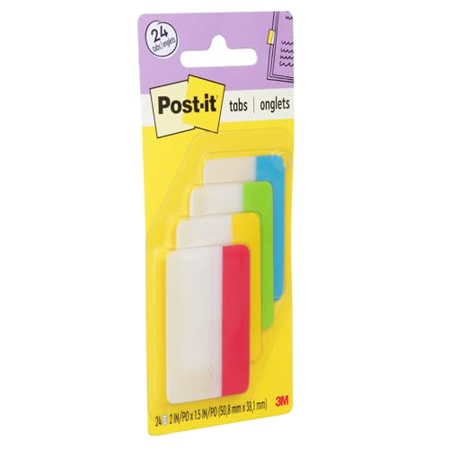 Post It علامات بوست إت، 2 بوصة، صلبة، ألوان أساسية متنوعة، 6 علامات/لون، 4 ألوان، 24 علامة/عبوة (686-ALYR) - Image 2