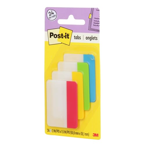 Post It علامات بوست إت، 2 بوصة، صلبة، ألوان أساسية متنوعة، 6 علامات/لون، 4 ألوان، 24 علامة/عبوة (686-ALYR) - Image 3