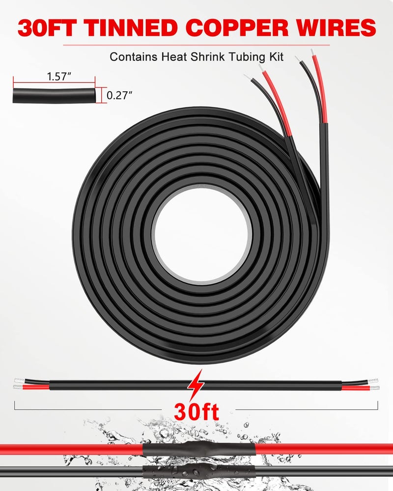 NAOEVO 18 Gauge Wire 2 Conductor Electrical Wire, 18 AWG Stranded PVC Cord, 12V Low Voltage/Tinned Copper/Flexible Cable for Automotive Wiring, Lamp Cord, Marine Cable (30FT) - Image 3