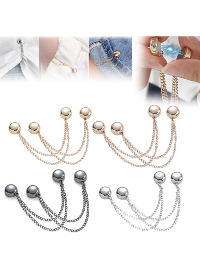 Bukela 8-Pack Multi-Function Magnetic Clothing Clips, Powerful Hijab Magnets with Chain, Pinless Brooch for T-Shirt Shortening, Cardigan, Cuff, and Hem, Strong and Versatile Fashion Clips - Image 1