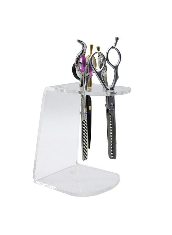 esowemsn esowemsn 6 Holes Clear Acrylic Scissors Holder Rack Salon Shear Holder Hairdresser Scissor Combs Clips Desktop Organizer Accessories for Barber Shop Office Home  - Image 4