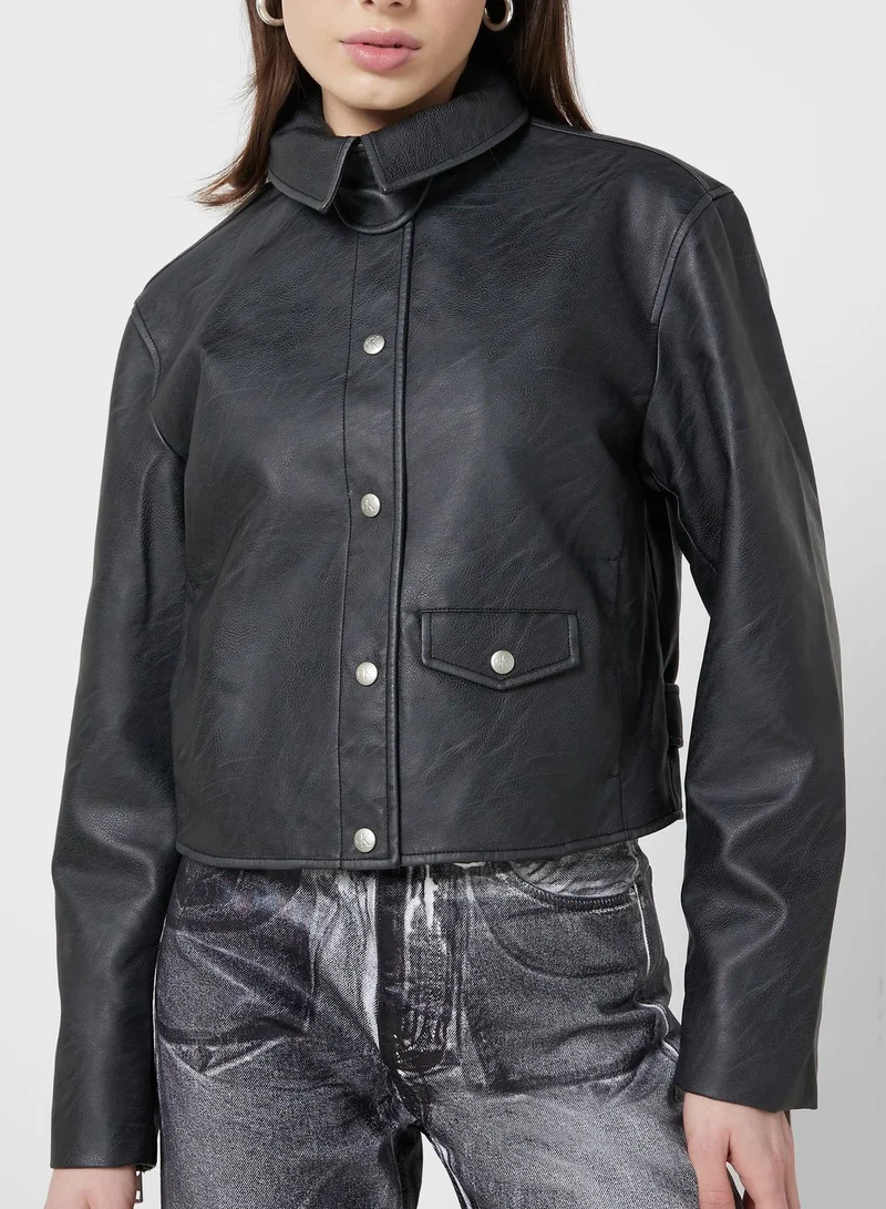 Calvin Klein Jeans Faux Leather Detail Jacket