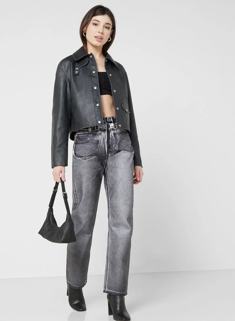 Calvin Klein Jeans Faux Leather Detail Jacket
