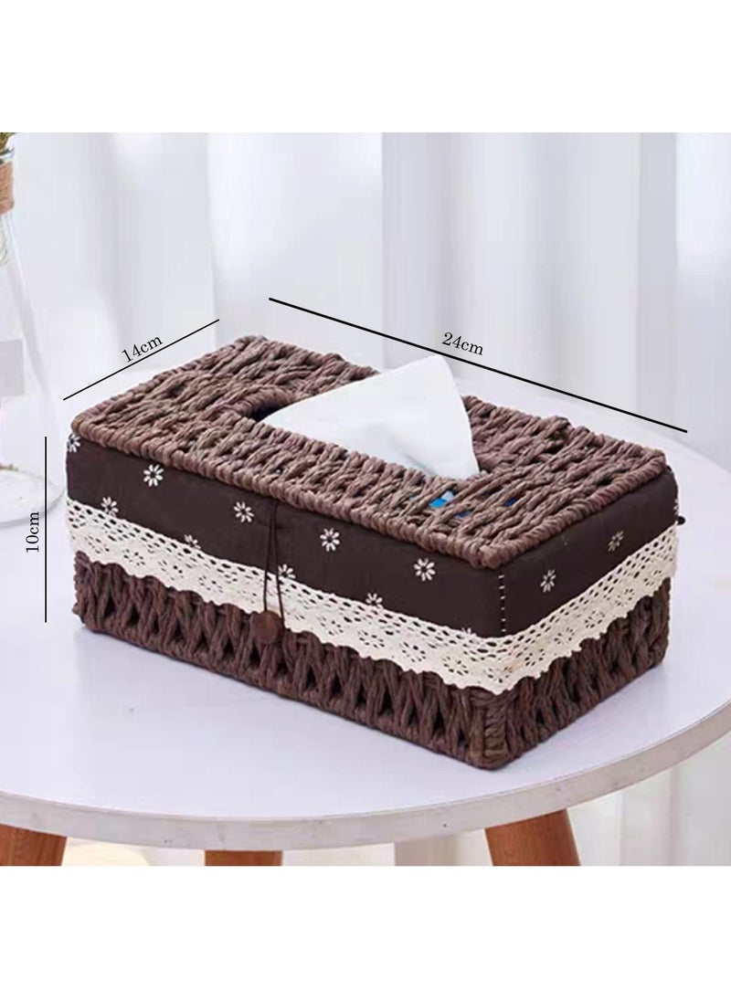 Generic - FFD Tissue Case Napkin Holder Brown 24x10x14 - Image 1