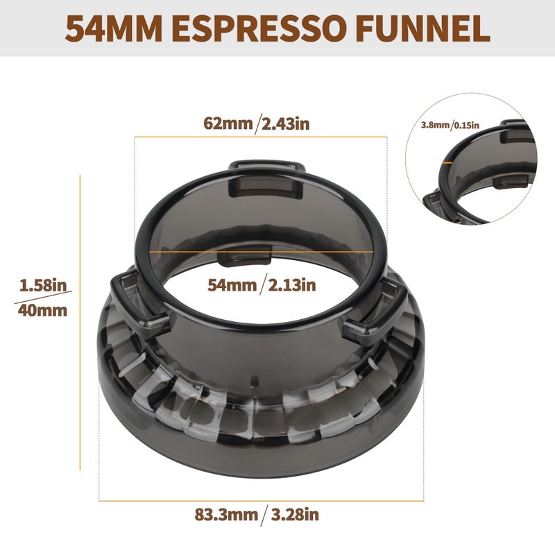 Dinlon 54mm Dosing Funnel, Espresso Dosing Funnel Compatible with Breville Barista & Bambino Espresso Machines, Portafilter Funnel Fit for Breville 54mm Portafilters, Espressos Machine Accessories - Image 2