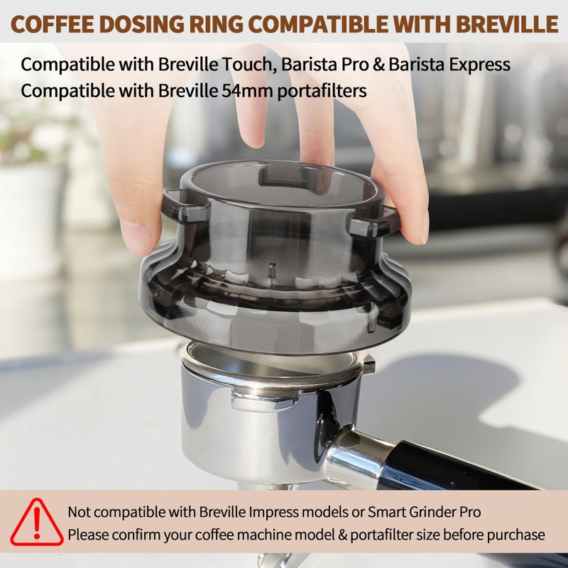 Dinlon 54mm Dosing Funnel, Espresso Dosing Funnel Compatible with Breville Barista & Bambino Espresso Machines, Portafilter Funnel Fit for Breville 54mm Portafilters, Espressos Machine Accessories - Image 3