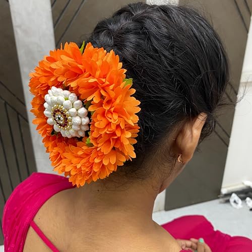 Daedal crafters White & Beige Artificial Gajra for Hair (Pack of 2), Hair Accessories for Women & Girls, Festive Hair Bands for Traditional Hairstyles & Beauty Styling - Image 2