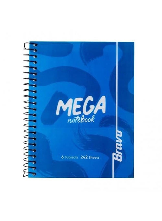Bravo Mega notebook A4 sasco 242 shts blue - 6 subjects