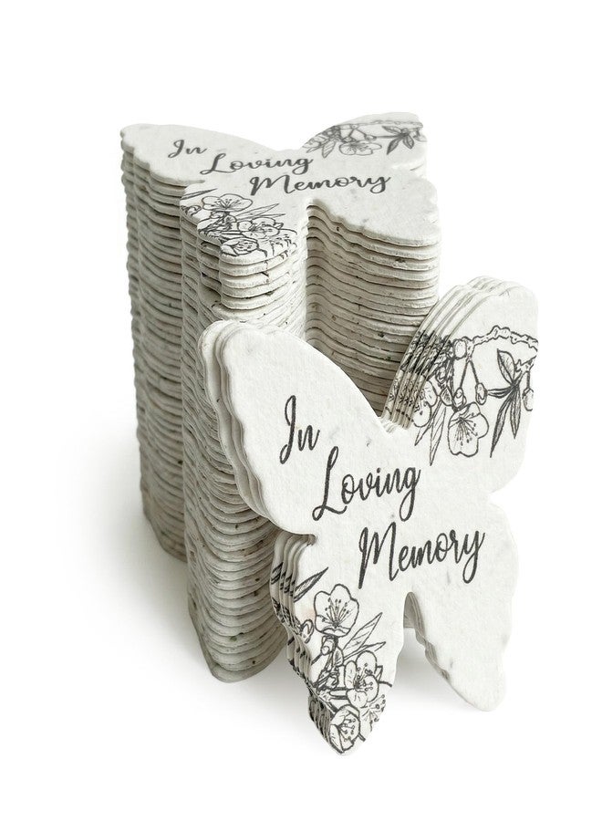 Seed Bloom Plantable Memorial Gift Tags with Wildflower Seeds – 48 Pack Black & White Butterfly-Shaped Writable Gift Wrap Tags for Funeral Favors, Sympathy Gifts & Celebration of Life Keepsakes - Image 1