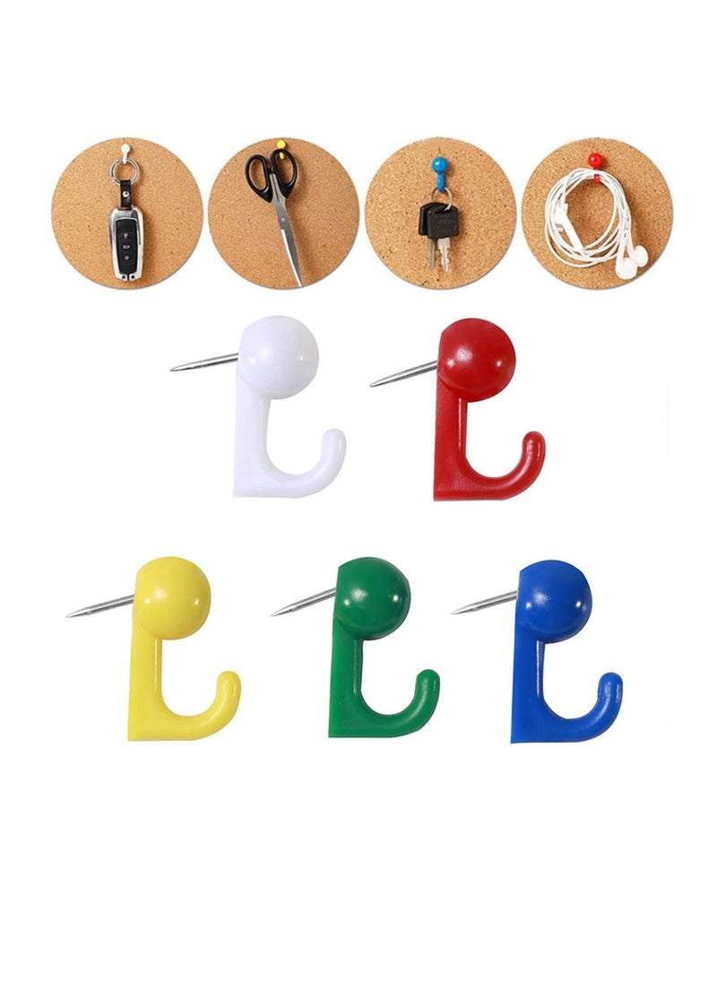 KASTWAVE Colored Push Pin, KASTWAVE Plastic Colored Push Pin Hooks Wall Hooks Mixed Color Thumb Nail For Cork Board Map Photo Calendar, Home Office School Supplies (50Pcs) - Image 1