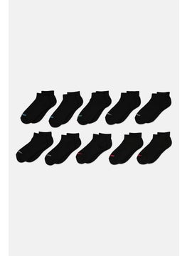 SKECHERS Women 10 Pairs Brand Logo Quarter Socks, Black  - Image 1