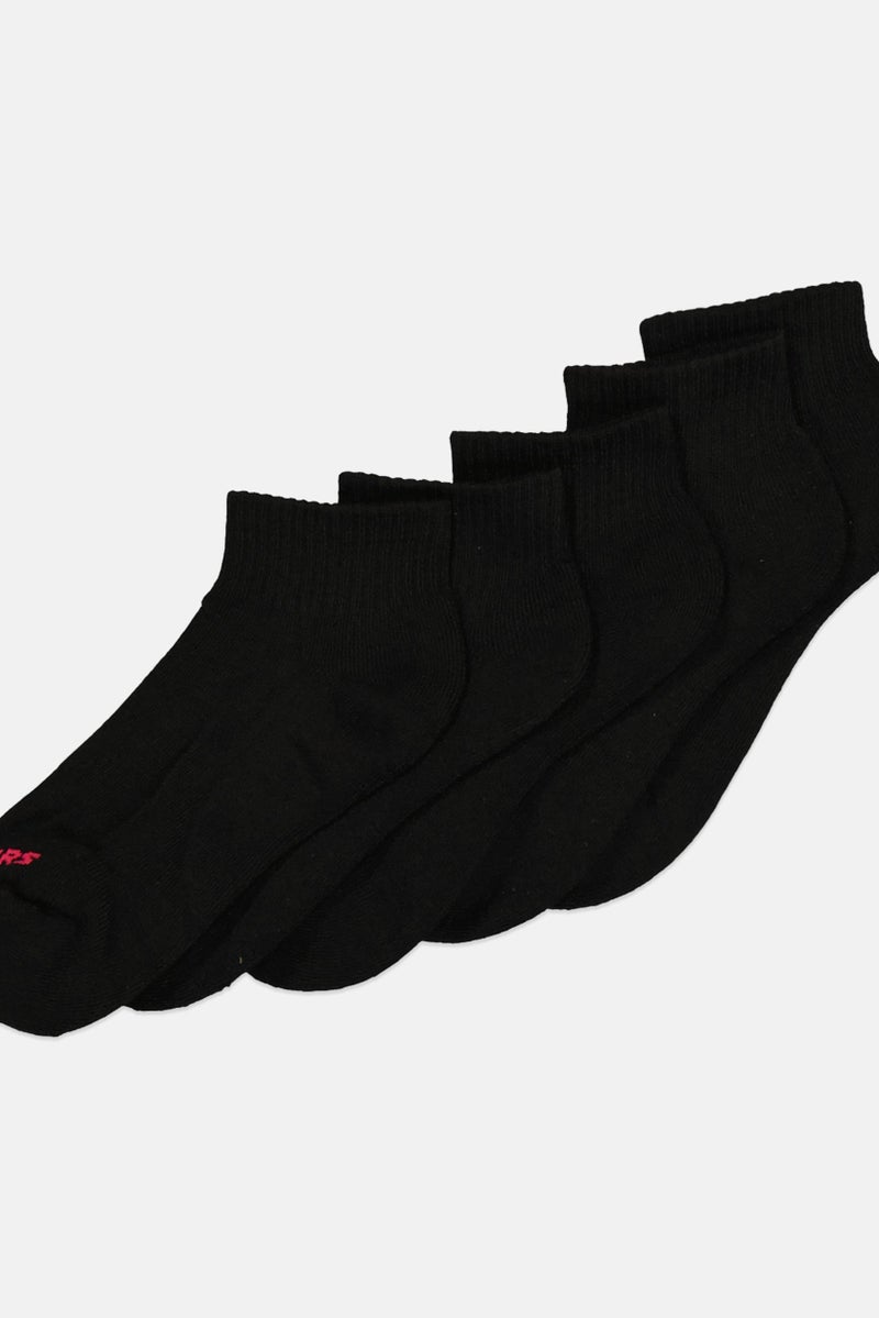 SKECHERS Women 10 Pairs Brand Logo Quarter Socks, Black - Image 2