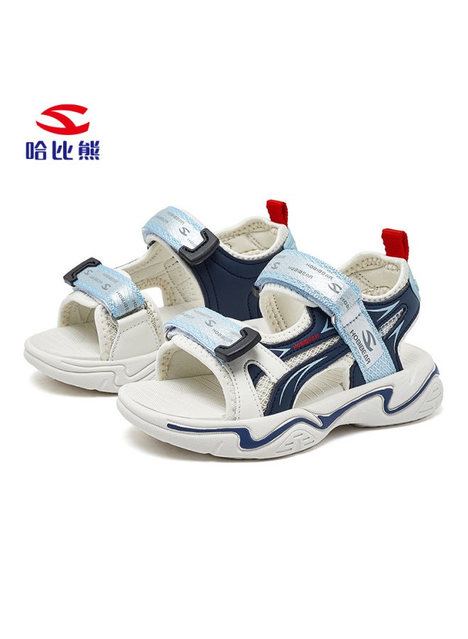 Habi Bear Boys Sandals Summer Velcro Children Open Toe Soft Sole Beach Shoes Summer Casual Shoes A Generation Of Hair