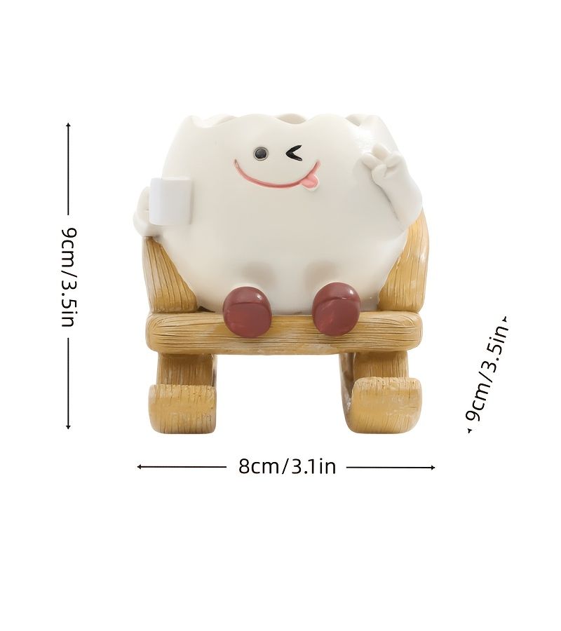A Joyful Face Rocking Chair Planter Reading Decor Resin Potted Succulent Ornament For Thanksgiving Mother Day Graduation Gift Creative Garden Courtyard Balcony Decoration - Image 4